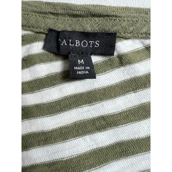 Talbots Women's Tie Detail Knit Shift Dress Medium Cloudy Stripe Short Sleeve - Picture 6 of 8